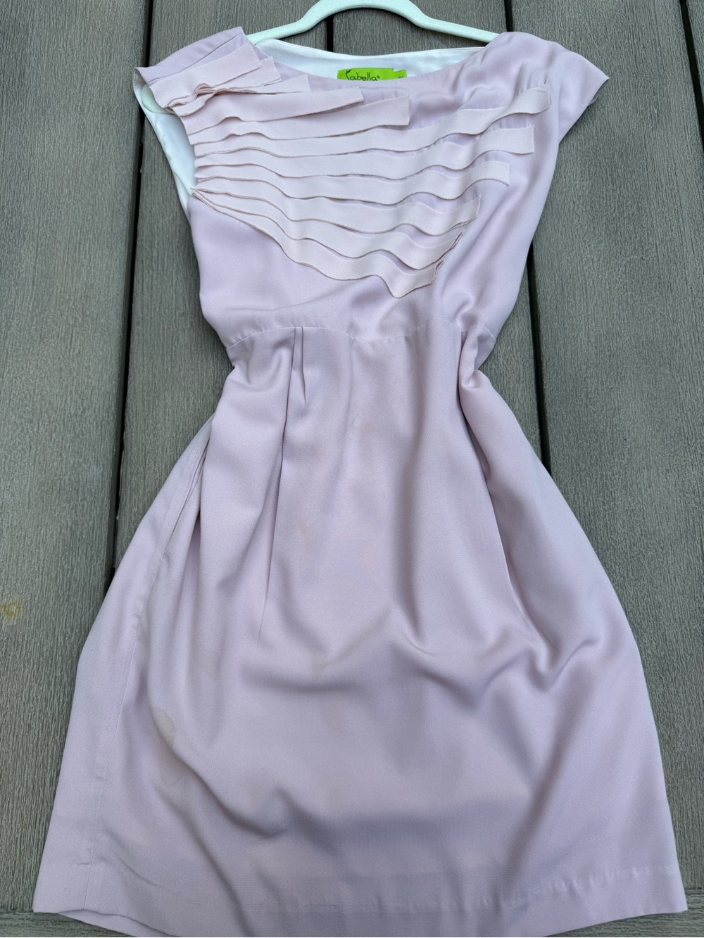 Labella Light Mauve Pleated Yoke Sleeveless Midi Dress